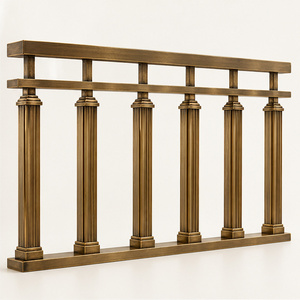 Barandilla de Bronce Tallada con Balaustres para Galerías Curvas y Escaleras, Pasamanos y Balaustrada Metálicos - Product Image 2