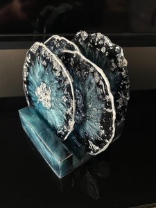 <b>Epoxy</b> <b>Resin</b> Geode Coaster Set Handmade Eco-Friendly Hand-painted Customizable Color & Size Home Decor - Product Image 3