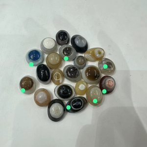 Venta al por Mayor de Piedras Preciosas de Ágata Naturales con Corte Ovalado en Forma de Ojo para Meditación y Fabricación de Joyas, Piedras Preciosas Sueltas - Product Image 1