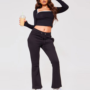 Best Selling Product Casual Wear Women Flare <b>Trousers</b> Good Quality Cotton Material Made Women Flared <b>Trousers</b> With OEM Service - Product Image 2
