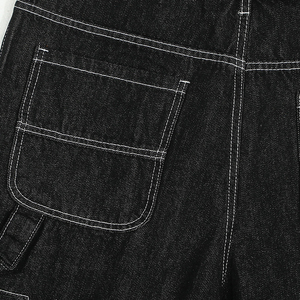 Men Casual Breathable Denim Shorts <b>Y2K</b> Mid Rise Wide Leg Baggy Fit Hip Hop Streetwear Light Wash Loose Summer 100% Cotton - Product Image 4