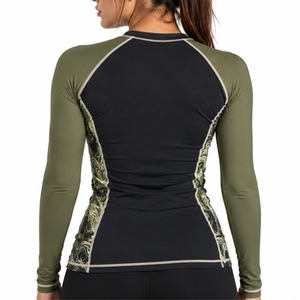 <b>Women</b> Long Sleeve Rash Guard Quick Dry Soft Stretch Active Puff Print HAWE BAWK Quick Dry Sublimation Print Anti-Uv Swim <b>Top</b> - Product Image 2