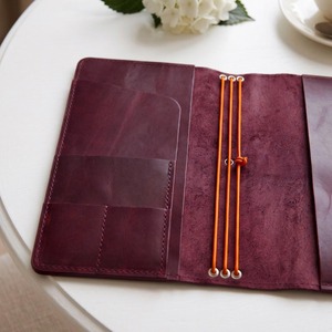 Customized Leather Journal Trifold <b>A5</b> Travel Case Personalized <b>Diary</b> Cover Refillable Gift - Product Image 4