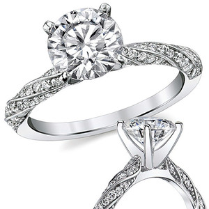 Bague de fiançailles en or jaune 18 carats massif avec diamant torsadé, 1CT/2CT, pour femmes et filles, à porter lors de fêtes. - Product Image 5