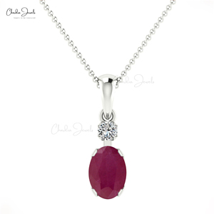 Burma <b>Ruby</b> Gemstone Dangle Pendant 14k Solid Gold Diamond Accent Pendant <b>Necklace</b> Handmade Wedding Pendant Jewelry Supplier - Product Image 2