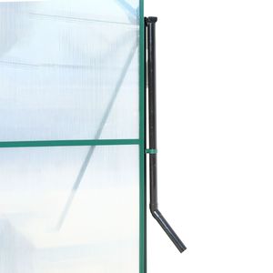 6.3 X 12.2 X 7 Polycarbonate Heavy Duty Outdoor Garden Greenhouse Kit with Aluminum Walk-in Rain Gutter & <b>Vent</b> <b>Door</b> - Product Image 5