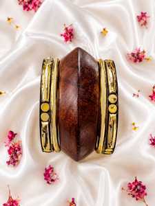 Brazaletes de Madera Estilo Bohemio Vintage con Incrustaciones de Alambre de Latón Hechas a Mano para Mujer, Joyería Étnica para Fiestas - Product Image 5