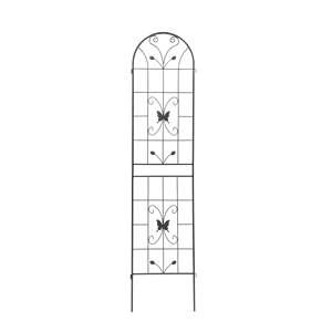 Set di 4 tralicci da giardino in metallo antiruggine neri da 220 cm x 50 cm per piante rampicanti, supporto per fiori da esterno - Product Image 2
