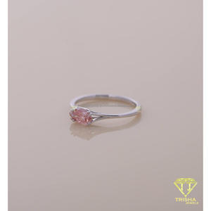 Pink Oval Moissanite Diamond <b>Solitaire</b> Engagement <b>Ring</b> White Gold Minimalist Promise Wedding <b>Ring</b> for Women Gift - Product Image 2