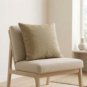 Housse de coussin décorative carrée unie en tissu doux tissé olive pour canapé, lit, bureau, salon - Textile de maison - Product Image 2
