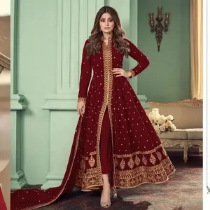 Nuevo pakistaní Salwar Kameez vestidos de césped mujeres bordado Shalwar Kameez vestido de fiesta Precio de Venta caliente al por mayor