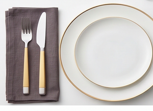 Ensemble de couverts modernes en acier inoxydable avec poignée dorée, finition miroir, passe au lave-vaisselle, vaisselle de mariage, 4 pièces - Product Image 5