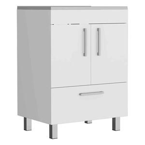 Singola vanità essenziale del bagno con un armadietto a doppia porta - Product Image 1