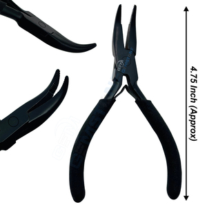 Pince professionnelle en acier inoxydable pour extensions de cheveux, à pointe incurvée, 4,75 pouces, pour micro-perles Nana, durable et réutilisable, usage commercial - Product Image 1