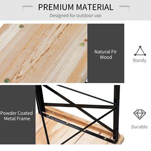 Tavolo da Picnic Quadrato Portatile Stile Tedesco con Panche 6FT, Design Anti-Infortunio, Leggero per Pranzi in Patio - Product Image 4