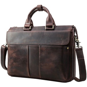 Sac pour ordinateur portable en cuir véritable 100% durable, imperméable, pour usage quotidien, bureau, affaires, décontracté, sac fourre-tout, mallette pour hommes LLB-0382 - Product Image 1