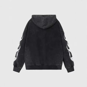 Sweat-shirt zippé décontracté pour homme, coupe ample, manches longues, en coton vintage, imprimé numérique tricoté, style automne, surdimensionné, tendance - Product Image 2