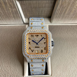 Reloj Moissanite hecho a mano para hombre-Edición de esfera de números árabes, reloj de pulsera de joyería de lujo Iced Out de un proveedor indio confiable - Product Image 1