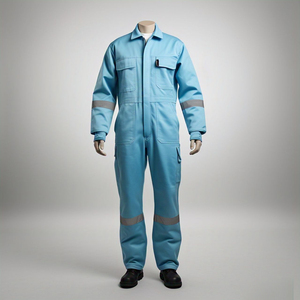 Ropa de seguridad laboral gris claro 3XL, mono clásico de seguridad, ignífugo, antiestático, mono de trabajo duradero con logotipo personalizado. - Product Image 5