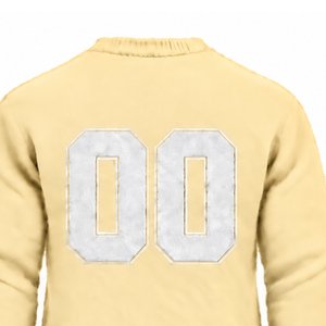 Pull personnalisé en maille douce à col rond pour homme, manches longues, décontracté, hiver, avec revers côtelés et lettre en relief sur la poitrine - Product Image 4