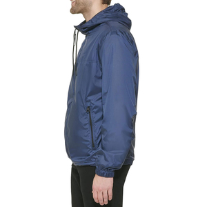 Custom Logo Navy Windbreaker <b>Men</b> Waterproof <b>Rain</b> Jacket Full Zip Hooded Lightweight Outdoor Sportswear Wholesale Training <b>Coat</b> - Product Image 2