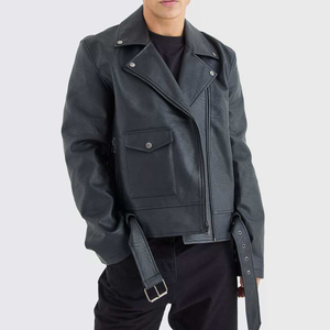 BASRA SPORTS Chaqueta de Invierno Moderna para Hombre, de Cuero, con Cierre Frontal, Ligera, Informal, Estilo Urbano, Suave y a la Moda - Product Image 3