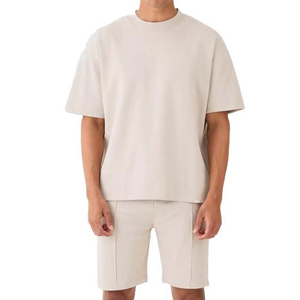 Conjunto de Camiseta y Pantalones Cortos para Hombre, Camiseta de Manga Corta con Cuello Redondo, Informal y Moderno, 100% Algodón, Tallas Grandes, Ropa Deportiva - Product Image 6