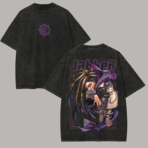 Custom OEM ODM Oversized Streetwear Graphic <b>T</b> Shirt Japanese Anime Fish Illustration <b>Back</b> Print 100% Cotton Loose Fit - Product Image 3