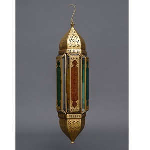 Top Selling Metal <b>Lantern</b> Moroccan Style Metal Hanging <b>Lanterns</b> Antique <b>Gold</b> Finish Candle Holders Home Decoration - Product Image 1