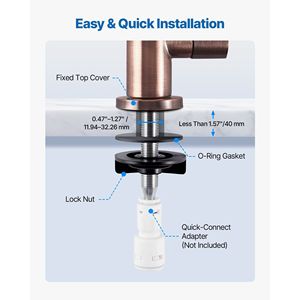 Rubinetto per Acqua RO in Acciaio Inossidabile Senza Piombo, Valvola per Acqua Potabile Antiruggine e Durevole, Rubinetto da Cucina in Ottone Massiccio - Product Image 5