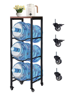 Organizador de Botellas de Agua de 5 Galones con Ruedas Bloqueables, Estante de Almacenamiento de Agua de Metal de Tres Niveles, Soporte para Dispensador de Agua - Product Image 1