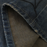 Sokak Modası Eskitme Efektli Yıkanmış Şortlar Örümcek Ağı Asimetrik Bıyıklı Bol Erkek Kot Pantolonları Özelleştirilmiş Püsküllü Bıyıklı Denim Şortlar