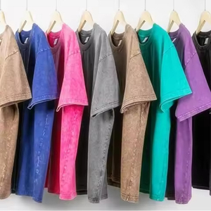 T-shirts personnalisés en coton 280 g/m² pour l'été, avec impression sérigraphique, effet délavé, vente en gros, t-shirts vierges vintage délavés à l'acide - Product Image 1