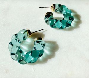 Summer Fashion Jewelry <b>Clear</b> Resin <b>Jelly</b> Twisted Gifts & Crafts Earrings Fashion Jewelry Hoop Earrings for Women - Product Image 2
