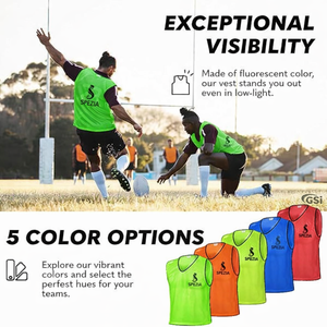 Talla única: Chalecos de entrenamiento de malla para fútbol, baloncesto – 7 opciones de color - Product Image 1