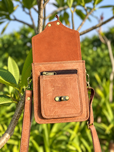 Nouveauté Deepika Exports Sac à main compact léger en cuir véritable fait main de style occidental à sangle unique, décontracté du Rajasthan - Product Image 3