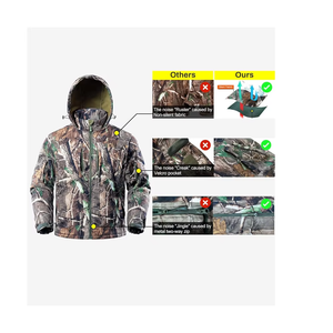 Veste de chasse d'hiver unisexe de qualité professionnelle GRACE SIGN, design camouflage isolé, matière softshell imperméable - Product Image 3