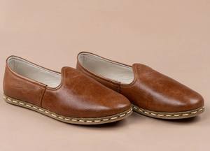 รองเท้าโลฟเฟอร์หนังแท้สีน้ำตาลโบราณสำหรับผู้ชาย ทำด้วยมือ - Product Image 2