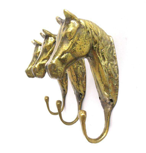 Gancho de latón con forma de cara de caballo para colgar en la pared, ganchos dobles para baño, precio económico. - Product Image 4