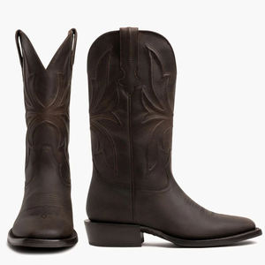 Men Western <b>Ankle</b> Boots Classic Leather Cowboy <b>Booties</b> Durable Comfortable Western Style Footwear - Product Image 3