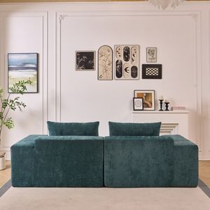 Divano Moderno Minimalista Stile Schneier con 2 Cuscini, Verde, per Soggiorno o Ufficio - Product Image 4