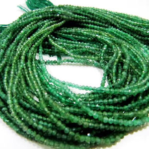 Perles d'émeraude naturelle facettées non traitées, forme rondelle, 2,5 mm, brin de 13 pouces de long - Product Image 4