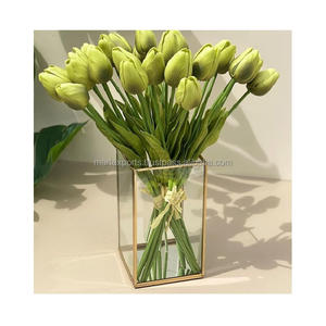 Florero de Metal de lujo hecho a mano moderno pulido oro plata cobre acabado elegante acento para el hogar Oficina boda decoración - Product Image 2