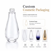Flacon de parfum en verre transparent en forme de goutte personnalisé, pompe pulvérisatrice dorée de luxe, atomiseur de parfum rechargeable, conteneur cosmétique vide pour parfum