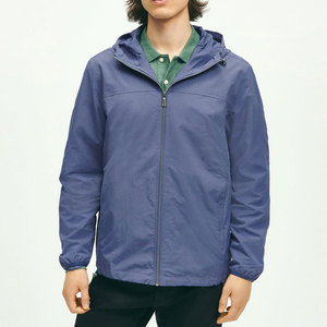 Men's Winter Lightweight Hooded Zip Jacket Windbreaker Custom Logo & Color Quick Dry <b>Windproof</b> Casual Outdoor Full Zip - Product Image 3