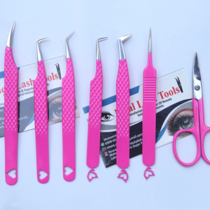 Pinces professionnelles pour extensions de cils en acier inoxydable, antistatiques, non magnétiques, ensemble de pinces pour cils - Product Image 1