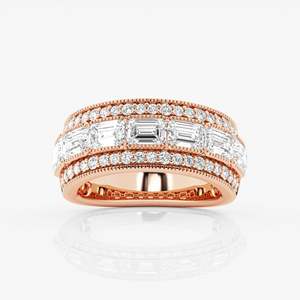 แหวนเพชรทรงเอเมอรัลด์สำหรับผู้หญิง ดีไซน์แบบ Eternity Band ประดับเพชรแบบ Channel Setting เครื่องประดับงานแต่งงานสุดหรู - Product Image 2