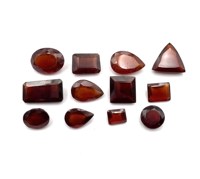 Lote de gemas sueltas de granate Hessonita natural de formas mixtas, talladas, de 6-16 mm, para la fabricación de joyas.