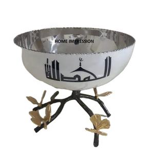 Nouveaux bols de service en métal de luxe, motif papillon et Ginkgo, dorés, design antique, vente en gros, best-seller - Product Image 1