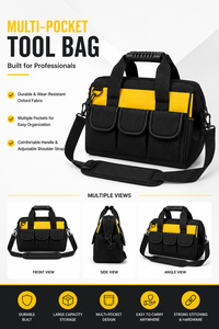 Professional Heavy Duty Tool Bag with Multi-Pockets & Adjustable Shoulder Strap - Product Image 2